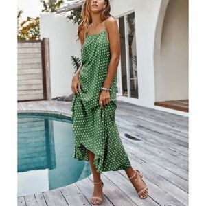 NWT Green Dot Ruffle-Hem Dress, Sz. M